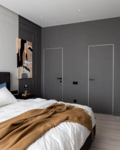 Сучасна спальня у сірому кольорі